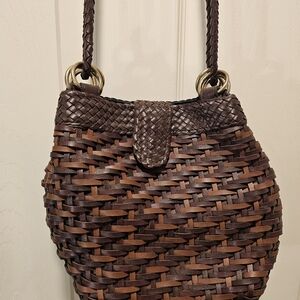 Elegant Brown Woven Women's Bag